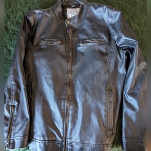 ROUTE 66 DISTRESSED MEN'S VEGAN MOTO JACKET